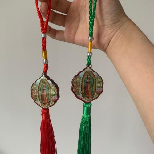 Polyester Silk Tassels Cotton Tassels Virgin Mary And Father Car Hanging Pendant Jewelry Blessing Safe Access