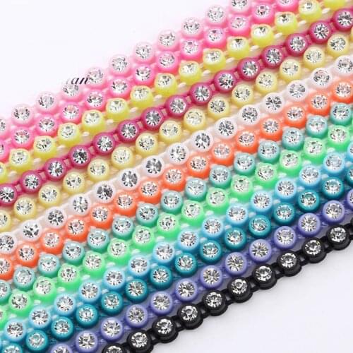 SS8 Plastic Crystal Rhinestone Banding Jewellery Making Accessories 10Yards/lot Crystal Rhinestone Banding Trim