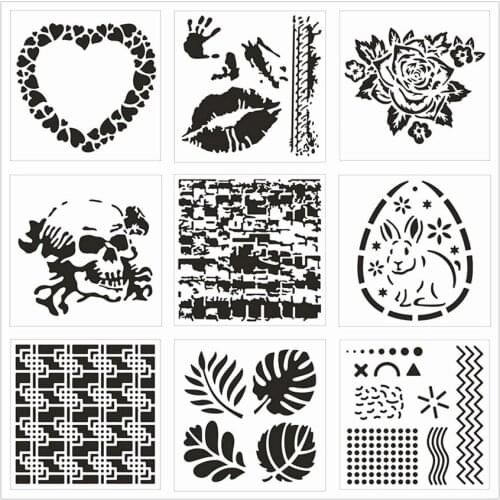 13x14cm Easter Scrapbook Stencils Spray Plastic Mold Shield DIY Cake Hollow Embellishment Printing Lace Ruler Valentine
