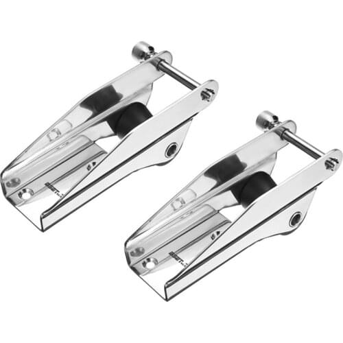 BSET MATEL 2Pcs Stainless Steel 316 Bow Anchor Roller Fixed Marine Boat Docking Roller Spring Loaded Pin Prevent
