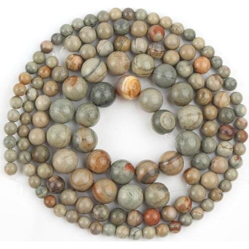 Natural Stone Green Astrophyllite Gem Jaspers Beads Loose Spacer Beads For Jewelry Making DIY Bracelets 15"Inch 4 6 8 10 12 mm