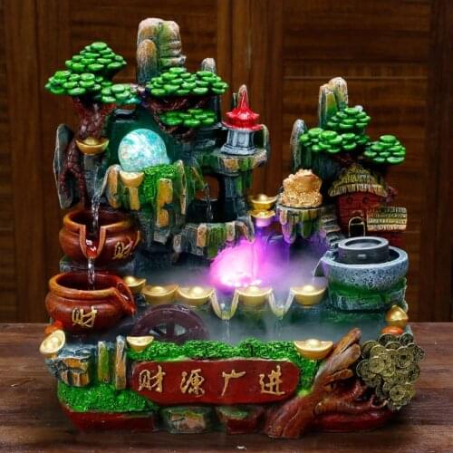 Zhaocaijinbao rockery running water fountain living room making money Feng Shui wheel opening circulating water