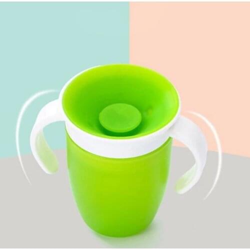 1PC 360 Baby Cups Can Be Rotated Magic Cup Baby Learning Drinking Cup LeakProof Child Water Cup Bottle 240ML Learning Cup