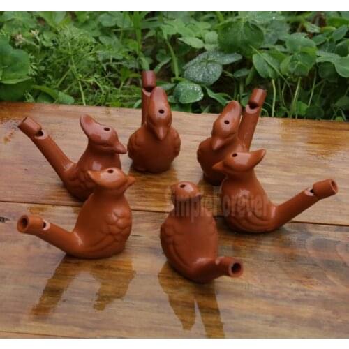 100pcs Wholesale Dropship New Arrival Water Bird Whistle Clay Bird Ceramic Glazed Bird Whistle-peacock Birds Toys Free Shipping