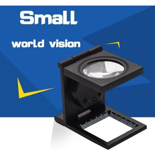10x Scale Magnification 2 LED Lupa Optical Lenses Magnifying Glass Foldable Scale Magnifier Illumination Light Printing fabric