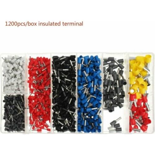 1200pcs Bootlace Ferrule Kit W/ Bootlace Ferrule Hand Crimper Crimping Tool