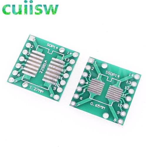 20PCS TSSOP14 SSOP14 SOP14 to DIP14 Transfer Board DIP Pin Board Pitch Adapter NEW