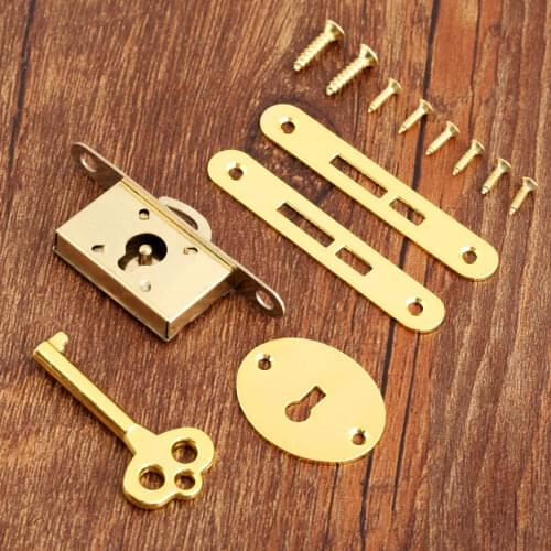 5pcs/1set Gold Classical Lock Zinc Alloy divided Key switch Drawer Wardrobe Cupboard Cabinet Antique Vintage Furniture Hardware