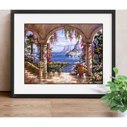 5D Diy Square Diamond Embroidery Landscape Mosaic Painting Cross Stitch Resin Full Diamond Painting Craft Needlework