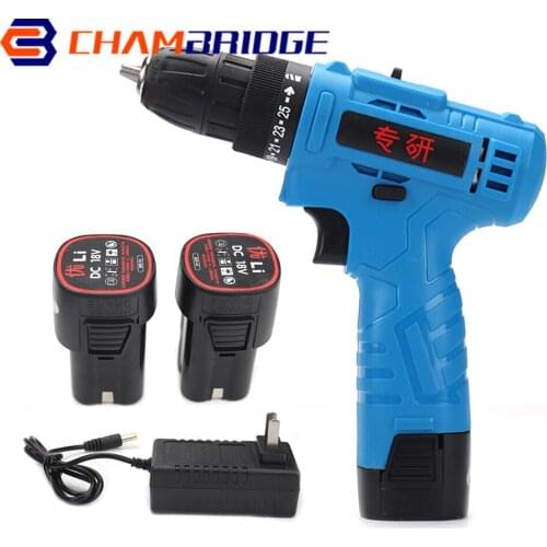 18V Cordless Drill Electric Screwdriver Wireless Power Driver Wireless Rechargeable Power Tools With Lithium-Ion Battery