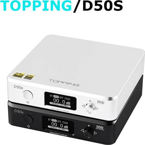 TOPPING D50S D50 Hifi USB DAC ES9038Q2M XMOS XU208 Bluetooth Decoder Amp DSD Optical Caoxial input 32Bit 768Khz Audio Amplifier