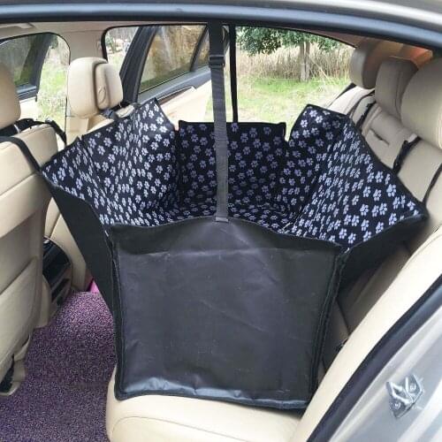 Dog Pet carrier Seat Cover Waterproof Hammock Paw Pattern Cat Back Seat Mat Cushion Protector Oxford Nonslip Backing Car Travel