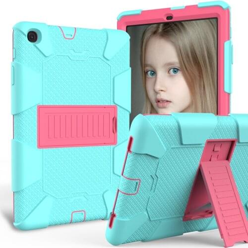 Kids Safe Armor Stand Cover Case For Samsung Galaxy Tab A 10.1 2019 SM-T510 SM-T515 T510 T515 Shockproof Silicon PC Tablet #S