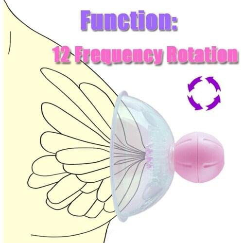 Women Bust Pump Breast Cupping Nipple Enhancer Breast Enlarger Suction Massager 12 Frequency Rotation Lesbian Adult Sex Toys