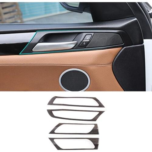 Oak wood grain Style For BMW X3 F25 2014-2017 ABS Plastic Car Interior Door Handle Frame Trim Car Accessories