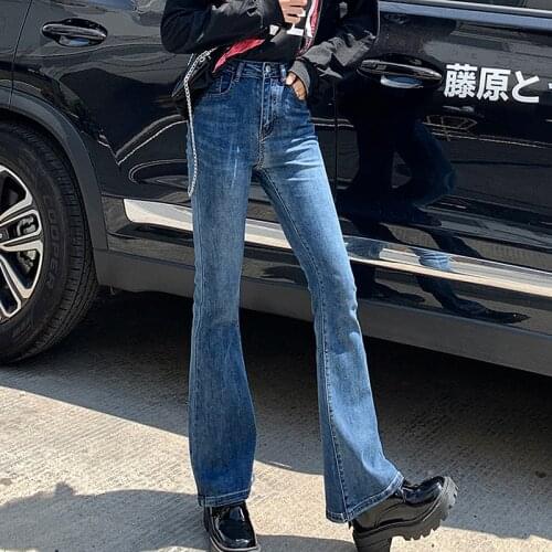 Casual Solid Flare Jeans Woman Denim Pants Ladies High Waist Stretch Jeans Women Plus Size Pocket Trousers Jean Femme