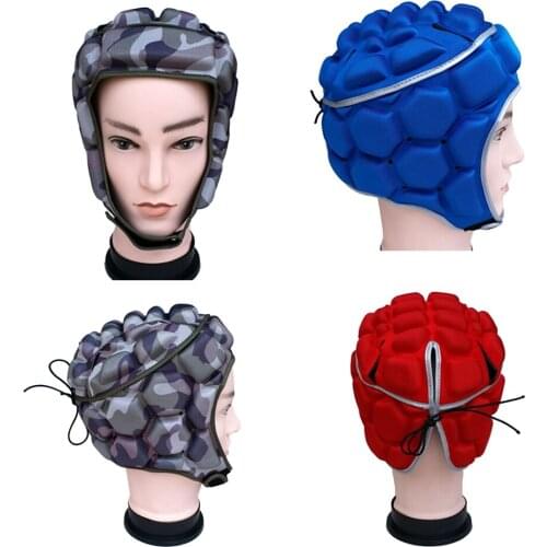 Soccer Football Rugby Goalkeeper Adjustable Head Guard Helmet Protector Hat Equipment