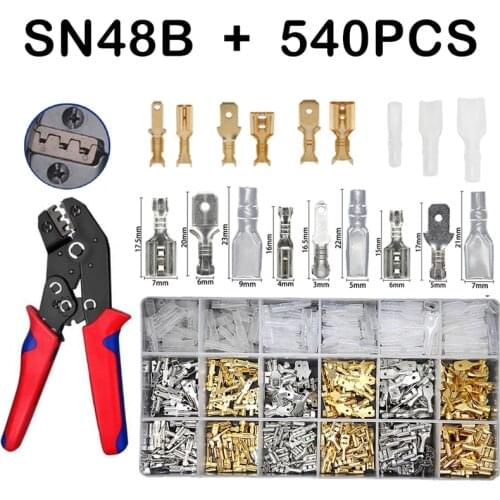 540/360Pcs Assortment Female Male Electrical Spade Wire Butt Connectors Lugs Battery Starter Cable Splice Crimp Terminals Kit
