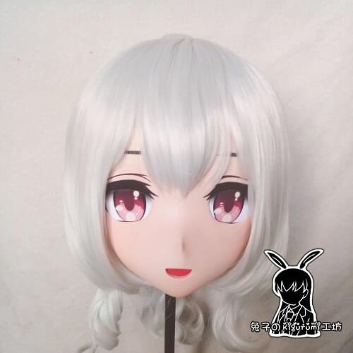 KM526)Top Quality Handmade Female Resin Cosplay Japanese Role Play Kigurumi Mask Crossdresser Doll Transgender Mask