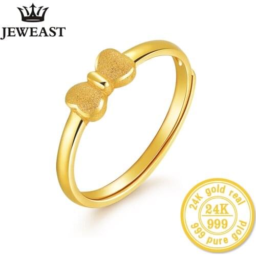 XXX 24K Gold Ring Pure Real Pattern Exquisite Fine Jewelry Resizable Design Fashion Female New Hot Sale 999 Trendy Party Women