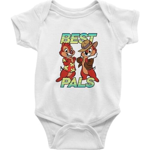 Toddler Bodysuits Disney Fashion Summer New Dropship O-Neck Short Sleeve Baby Girl Boy Onesie 0-24M Chip 'n' Dale Cartoon Print