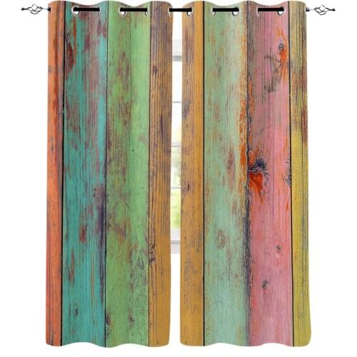 Colorful Wood Board Blackout Curtains For Living Room Window Curtains For Bedroom Kitchen Curtains Drapes Blinds