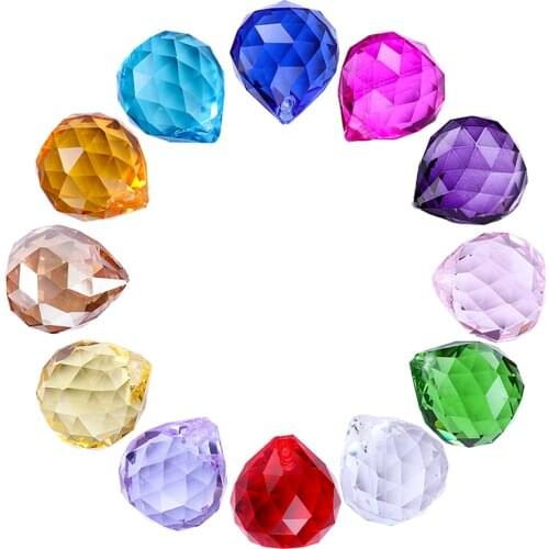 15mm-40mm 1 Piece/10pcs All Colors Crystals Glass Ball For Chandeliers Shinning Prism Lighting Parts For Sale
