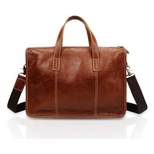 Luufan Genuine Leather Men Briefcase Bag Doctor Layer Handbags Real Cowskin Work Totes Business Briefcases Men Male Leather Bags