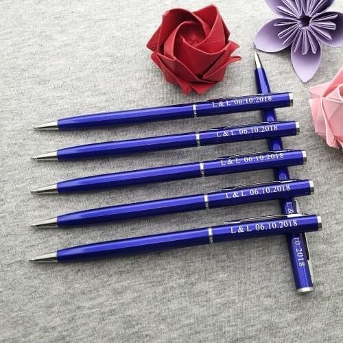 1PC Metal gift pen cutom with your name text Personalized wedding gift for bridesmaids customized with your wedding name&date