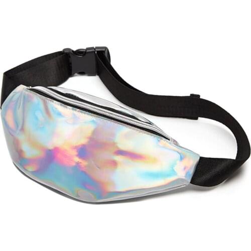 Fashion Sequin Women Waist Bag Fanny Pack Running Zip Belt Money Pouch Holiday Bag Travel Phone Chest for Teenager Girl Shoulder