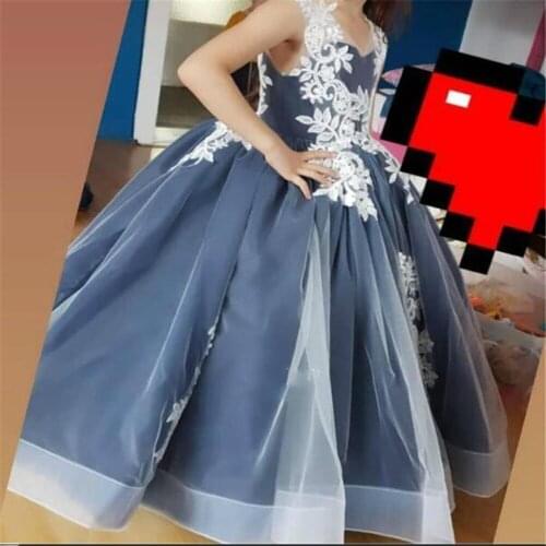 Fashion Flower Girl Dresses Charming Satin Floor Length Girls Pageant Dresses First Communion Dresses
