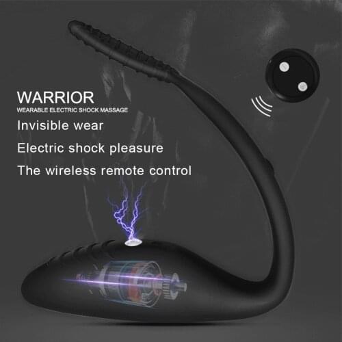 Electric Shock Prostate Vibration Massager Male Masturbator Wireless Remote Control Sex Toys Anal Butt Plug Stimulator For Man