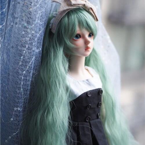 Mint Green /Light Golden/Pink Fashion Color 1/3 1/4 1/6 High Temperature Fiber Noddle Rolls Long BJD Doll Wig