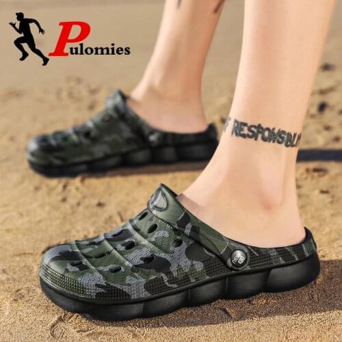 PULOMIES Summer Mens and Womens Slippers Massage Clogs Outdoor Garden Shoes Pool Sandals Bathroom Slides Mules Beach Slippers