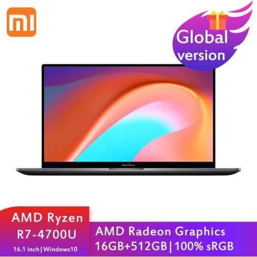 Xiaomi Mi RedmiBook 16 Laptop Ryzen 7 4700U 16GB DDR4 + 512GB SSD 16.1 Inch FHD Notebook Office Student Game 100%sRGB Slim PC