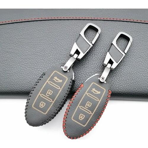 New Styles 3 Buttons Leather Car Key Case For Nissan Teana Qashqai Juke Key Bag Protector Car Cover Fob Auto Accessories