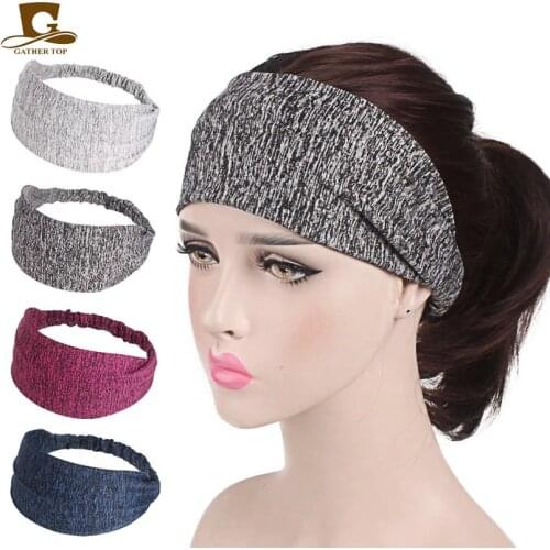 Solid Color Headbands for Women Sports Yoga Headwear Ladies Elastic Head Band Hair Accessories