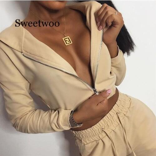 Autumn Sporting Two Pieces Set Hoodie Top and Cargo Pant Sweat Suits Women Set Elastic Waist Leisure 2 Piece Set Women Outfits