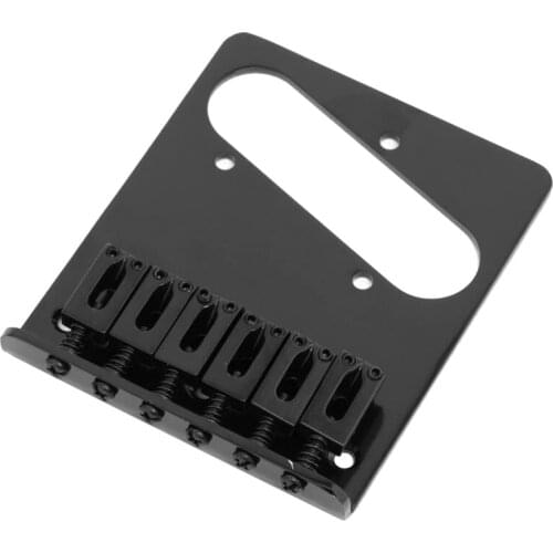 6 Saddle Ashtray Bridge Tailpiece for Telecaster Tele Electric Guitar (Black)
