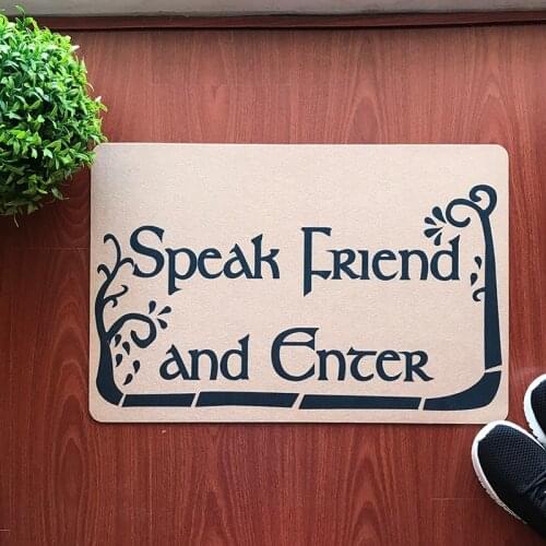 Personalized Doormat Entrance Floor Mat Funny Doormat Speak Friend And Enter Door Mat Home Decorative Indoor Outdoor Doormat Top