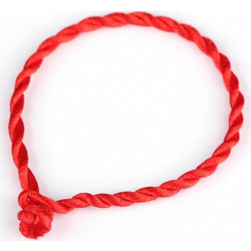 Simple 10 Pcs Hand Braided Chinese Red Style Lucky String Rope Cord Bracelet Red Simple Style Lucky String Rope Woman'Bracelet
