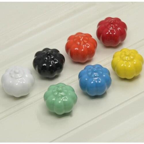 FAST SHIPPING 40MM simple designed Ceramic pumpkin Knobs for Kids/ Children Cabinets Cupboard Handles and Pulls Door Hardware