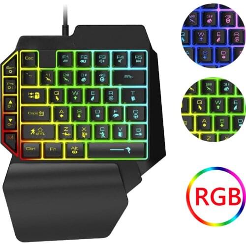 Wired Mechanical Keyboard RGB Mouse Converter Combo Set Gamer Kit with Backlight OTG Adapter for PUBG PS4/PS5/Switch/Xbox One