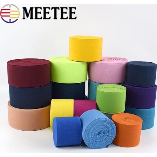 3/5Meter Meetee 5cm Width Elastic Band Trousers Skirt Waistband Tape Rubber Belt Diy Sewing Shoes Pants Clothing Accessories
