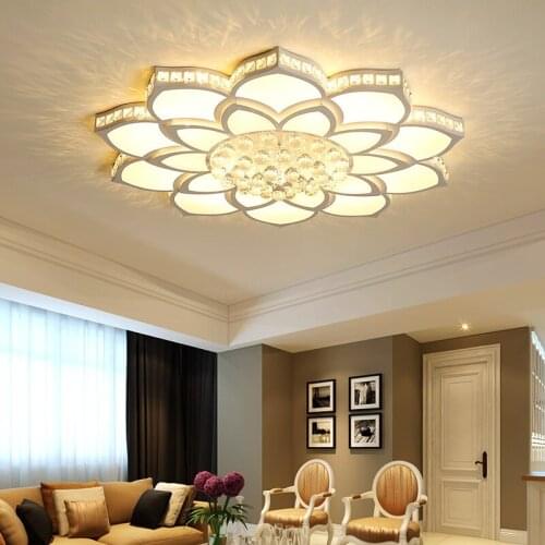 Simple Petal Crystal Ceiling Lights Living Room Bedroom Study Room Ceiling Lamps LED Modern Lighting fixture