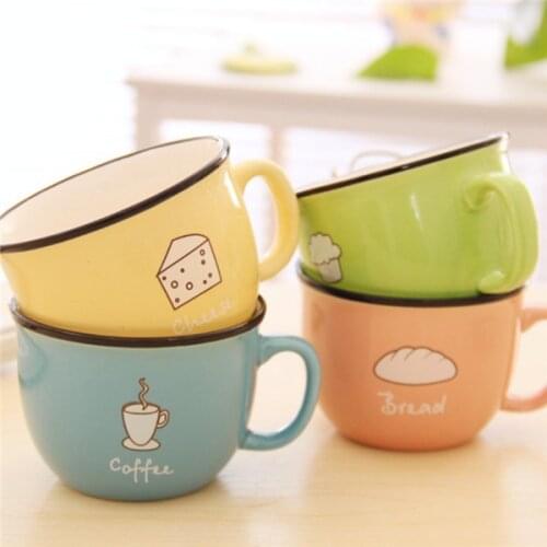 Thicken Anti scald Mug Coffe Milk Lemon Juice Water Breakfast Cute Mugs cup Ceramic Bottlees
