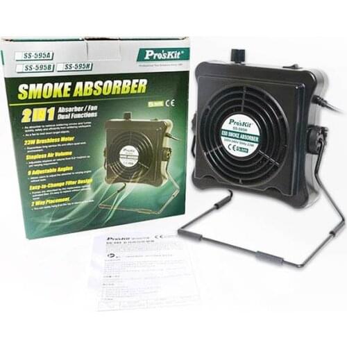 New Proskit SS-595H 220V 23W Solder Smoke Absorber Fume Extractor Air Filter Smoke Fan For BGA soldering Rework