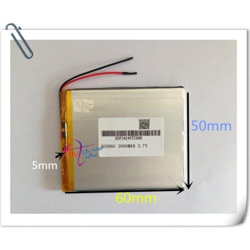 10 pcs 3.7V 2000mAh 505060 Li-Po Lithium Polymer Rechargeable Battery For PAD GPS PSP DIY Vedio Game Tablet PC Power Bank E-Book