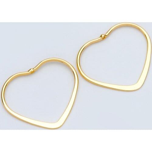 10pcs Gold Heart Link Connector Charms 29x25mm, Gold Tone Brass Heart Pendants, For Jewelry DIY Findings (GB-904)