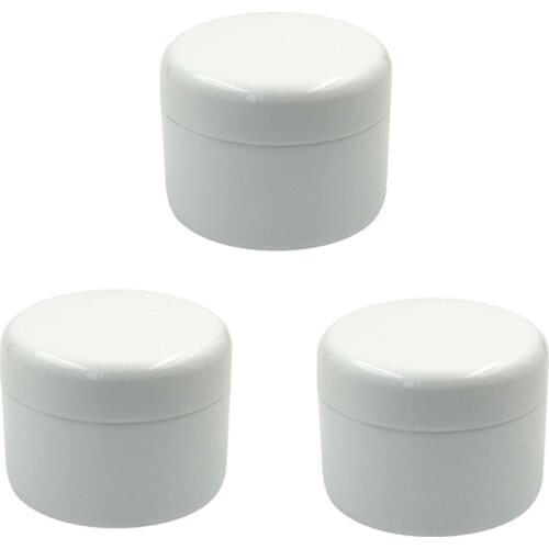 10Pcs 10g/20g/30g/50g Plastic Empty Makeup Jar Pot Refillable Sample bottles Travel Face Cream Lotion Cosmetic Container White